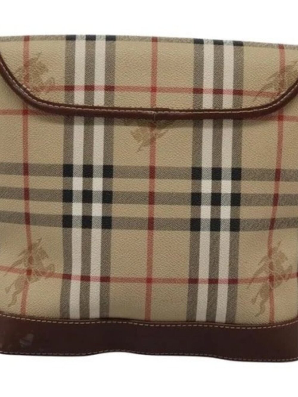 Burberrys Nova Check Shoulder Bag PVC Leather Beige Brown gold Auth BD093 - Picture 2 of 16